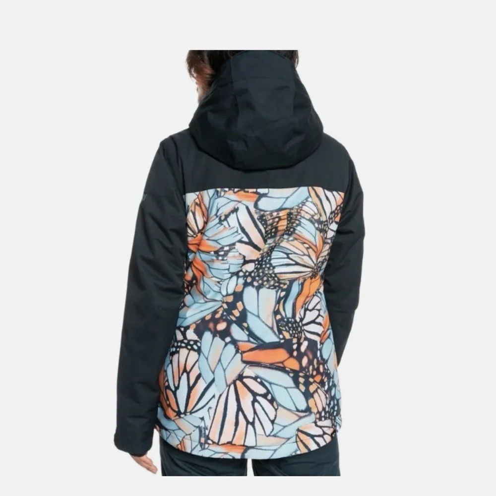 Roxy Women's Abstract Blue and Orange Ski Jacket - Picture 3 of 13